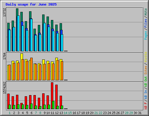 Daily usage for June 2025