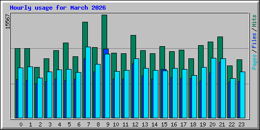 Hourly usage for March 2026