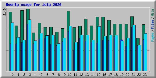 Hourly usage for July 2026