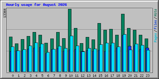 Hourly usage for August 2026